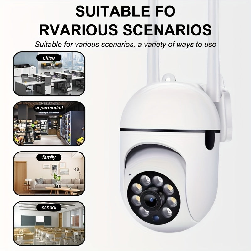 Courtyard Guardian Outdoor Spherical Camera Set - 1080P 360 Blind Spot Monitoring, Wireless 2.4G Anti-interference, Full-color Night Vision, Motion Tracking & Remote Viewing Via App