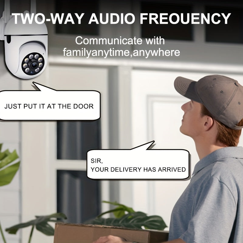 Courtyard Guardian Outdoor Spherical Camera Set - 1080P 360 Blind Spot Monitoring, Wireless 2.4G Anti-interference, Full-color Night Vision, Motion Tracking & Remote Viewing Via App