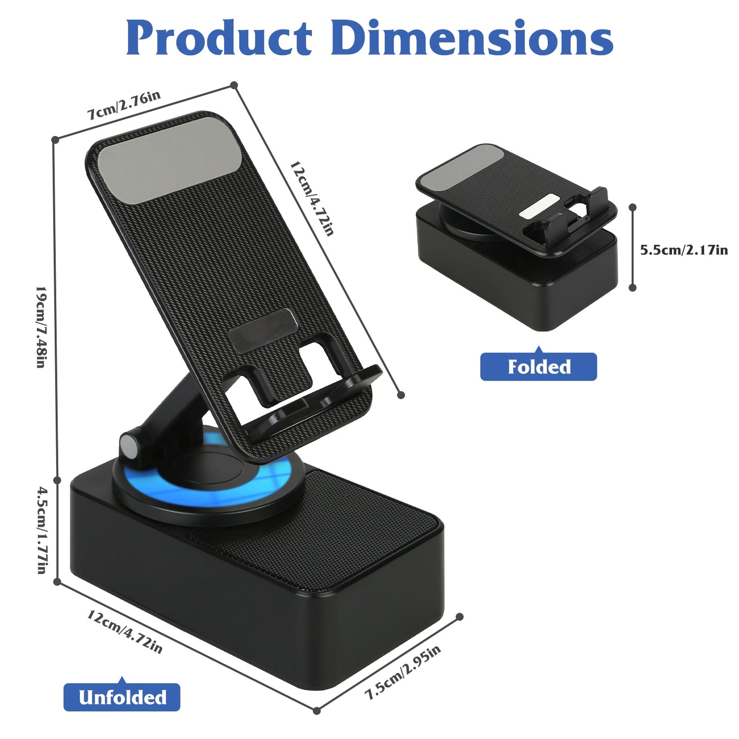 1Pc 4 In 1 Foldable Wireless Speaker Phone Stand