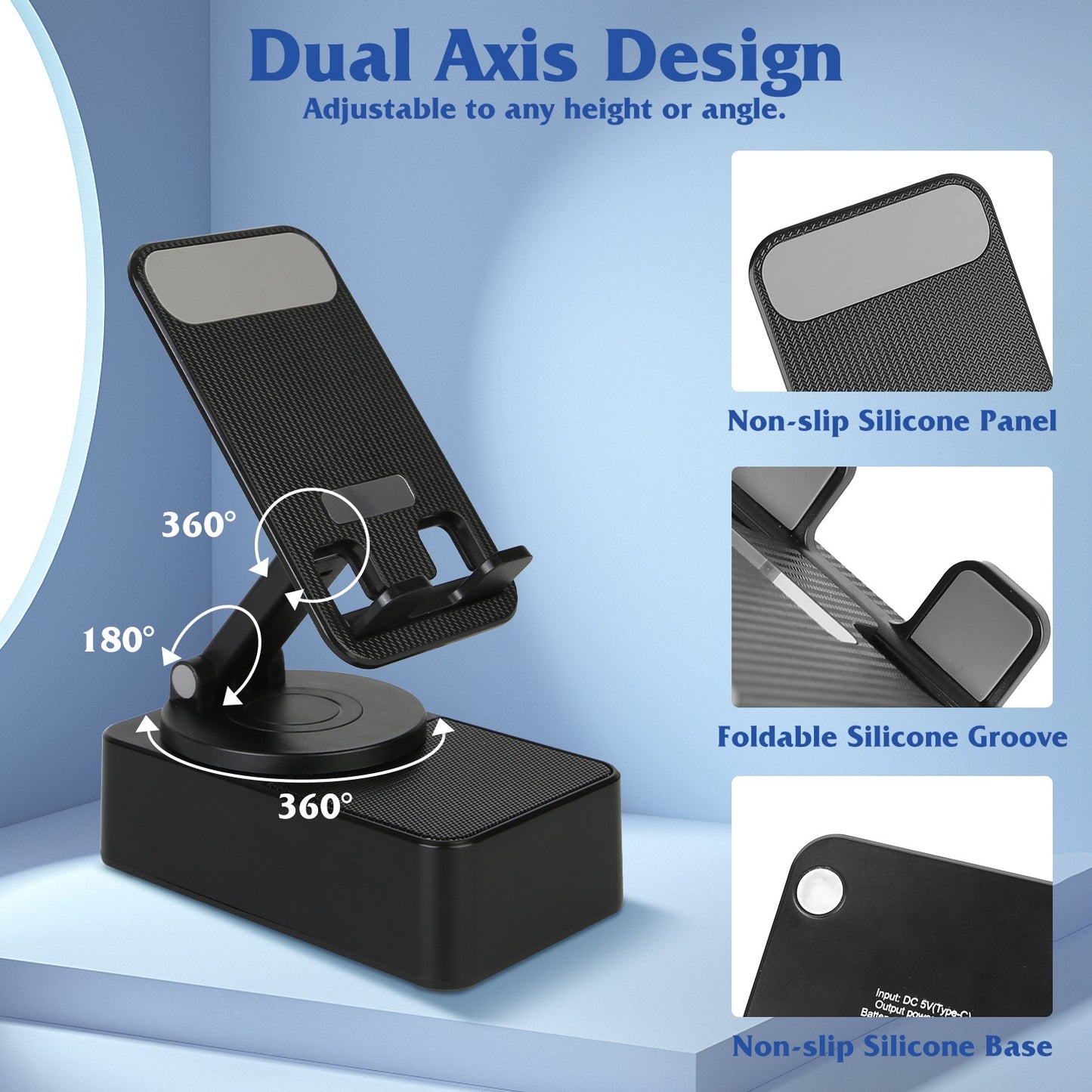 1Pc 4 In 1 Foldable Wireless Speaker Phone Stand