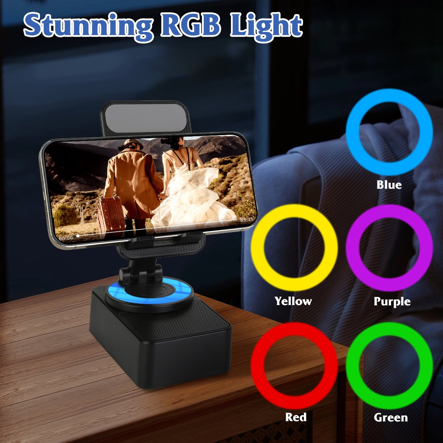 1Pc 4 In 1 Foldable Wireless Speaker Phone Stand