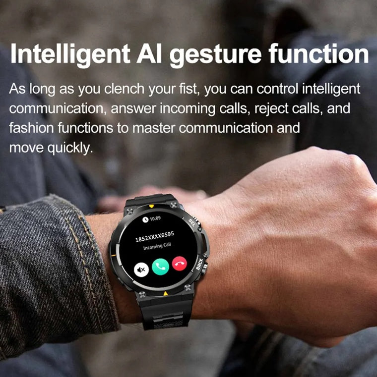Men Smartwatch AMOLED1.43inch Big Screen BT Calls Gesture Control AI Voice Sports Smart Watch Men